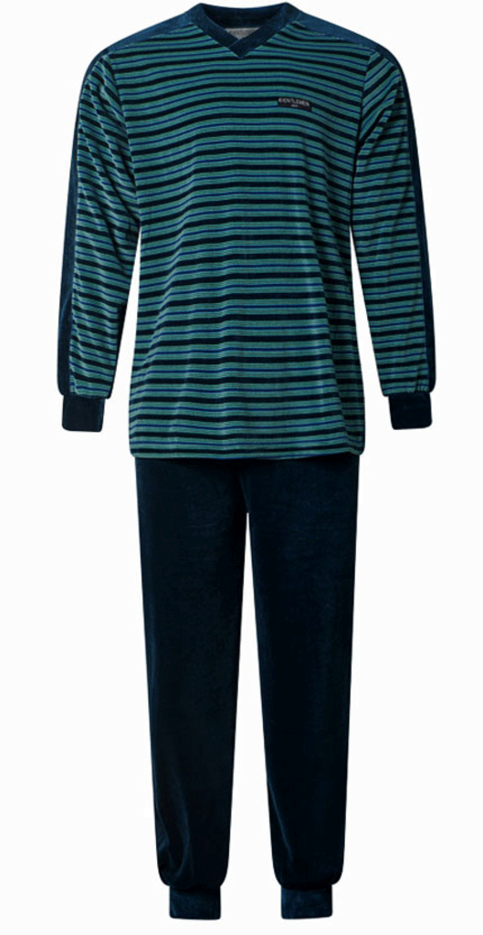 Lunatex Liyam velours herenpyjama – Gentlemen collectie