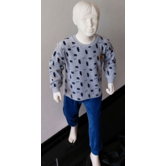 Outfitter Peuter Pyjama Outfitter Lark – Zachte Velours Jongens Pyjama Grijs & Navy (92–110)