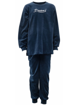 Lunatex Leah velours meisjespyjama – Navy mt 176
