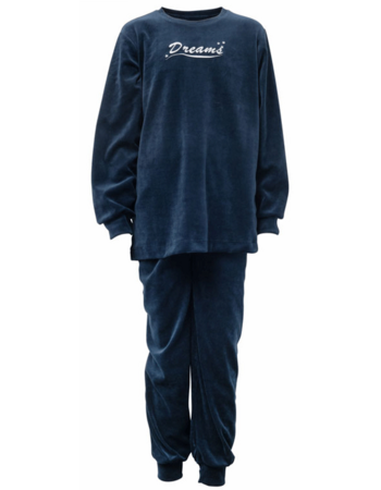Lunatex Leah velours meisjespyjama – Navy mt 176