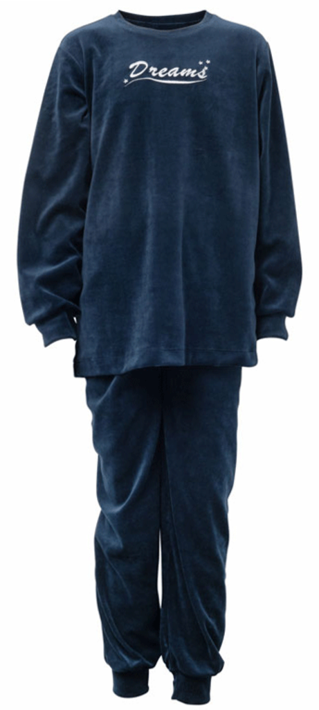 Lunatex Leah velours meisjespyjama – Navy mt 176