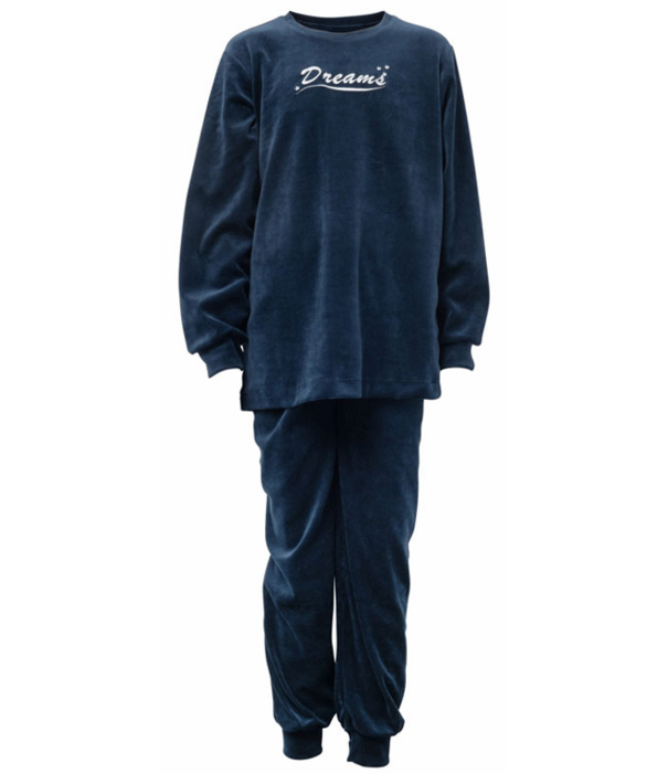Lunatex Lunatex Leah velours meisjespyjama – Navy mt 176