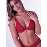 Wonderbra Refined Glamour Triangle BH met beugel en plunge effect in rood