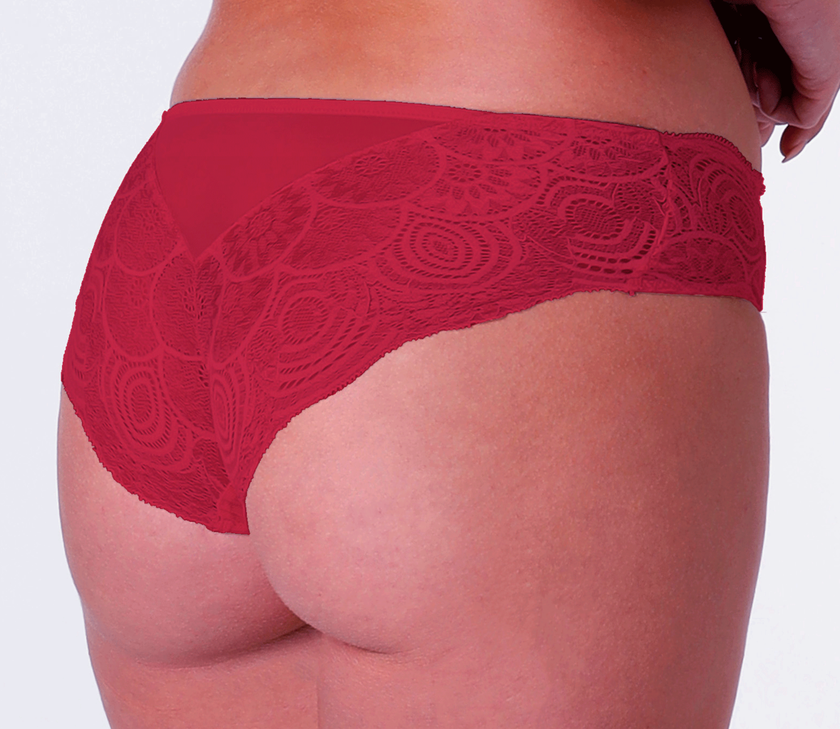 Wonderbra Wanderbra Glamorous Refined Shorty kleur rood met borduursel in bloemenprint & zilverkleurig lurex de maten S-38 t/m  XL-44