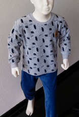 Lunatex Outfitter Lark velours jongens pyjama, kleur navy met print beer, mt  104