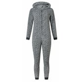 Catalina coral fleece meisjes onesie in grijs animal print (Cocodream)