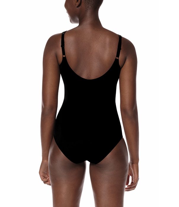 Amoena  Amoena Manila hooggesloten fullbody prothese‑badpak in zwart‑wit, licht voorgevormd en zonder beugel – extra stevige pasvorm