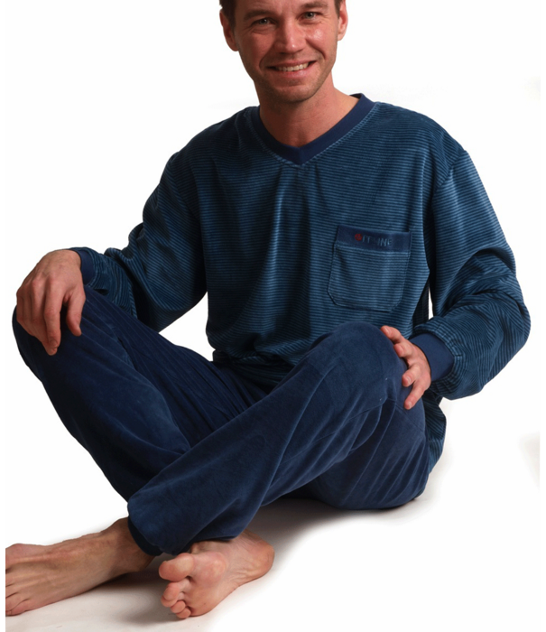Lunatex Alessandro herenpyjama – zachte velourskwaliteit uit de Outfitter‑collectie