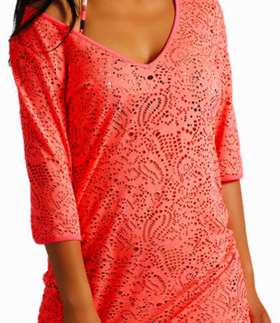 Sapph Bonaire tuniek in flashy  kleur grapefruit