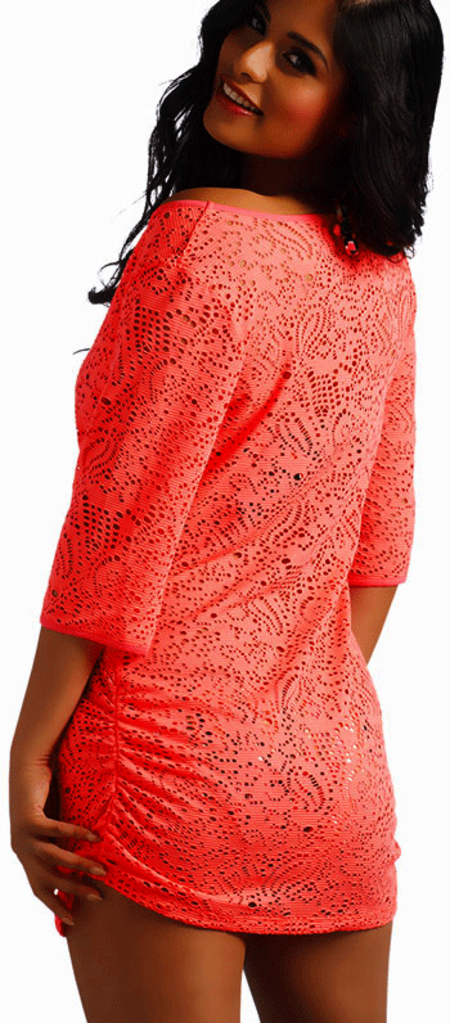 Sapph Bonaire tuniek in flashy kleur grapefruit