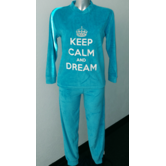 Lunatex Lilian velours meisjespyjama kleur blauw mt 140 of 152