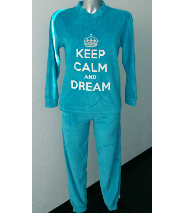 Lunatex Lunatex Lilian velours meisjespyjama kleur blauw mt 140 of 152