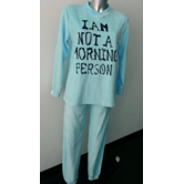 Lunatex Amanda velours meisjespyjama kleur light blue  mt 152 tm 188