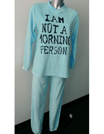 Lunatex Amanda velours meisjespyjama kleur light blue  mt 152 tm 188