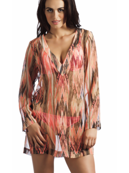 Sapph Sapph Beach Cuba tuniek in Hawai print de mt S/M