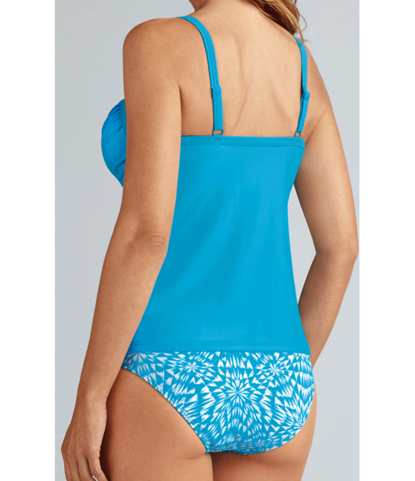 Amoena  Amoena Hawaii prothese tankini zonder beugel , kleur turquoise met wit