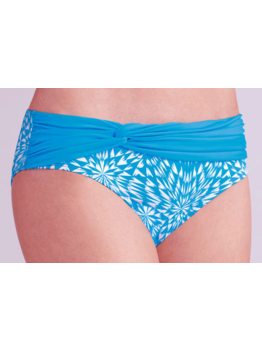 Amoena  Amoena Hawaii bikinislip kleur turquoise met print wit