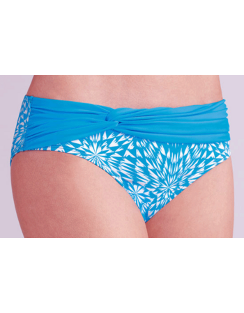 Amoena Hawaii bikinislip kleur turquoise met print wit