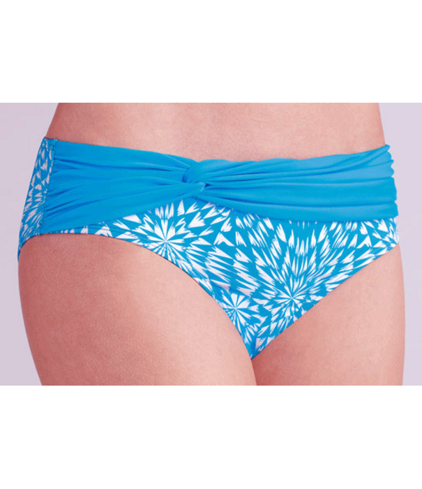 Amoena  Amoena Hawaii bikinislip kleur turqouise met print wit