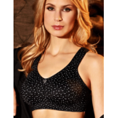 Toulon stevige Bh zonder beugel kleur zwart met print wit