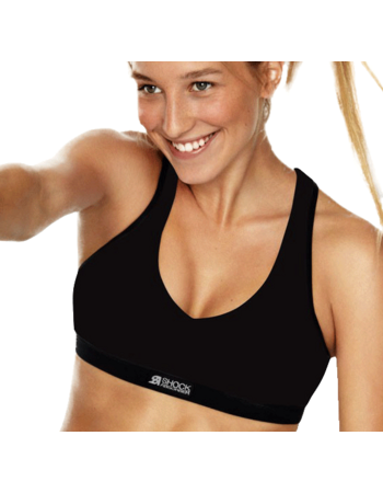 Shock Absorber  Push Up Sport top in basis kleur zwart mt D80