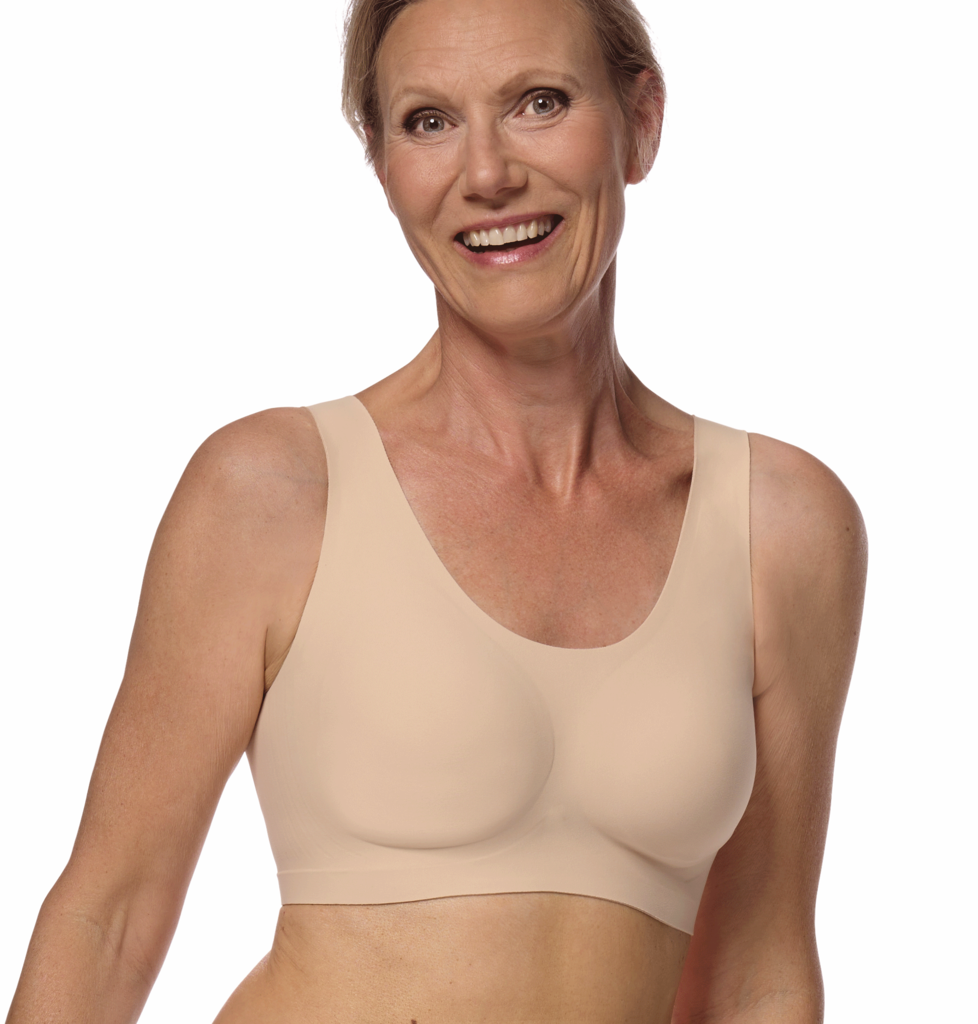 Amoena Linda naadloze prothese top zonder beugel & uitneembare paddings, mt S t/m 3XL, kleur sand