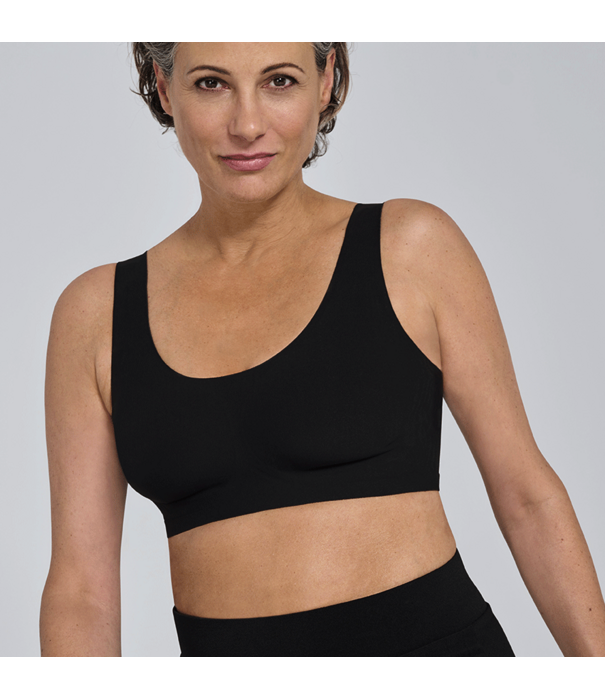Amoena Linda Prothese Top zonder Beugel – Naadloos, Zacht & Uitneembare Paddings – Zwart