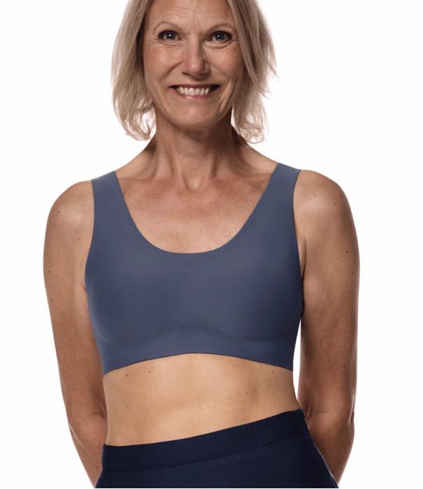 Amoena Linda Prothese Top zonder Beugel – Naadloos, Zacht & Uitneembare Paddings – Indigo Blue