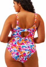 Elomi Elomi Savaneta badpak zonder beugel kleur wit met print bloem gecombineerd