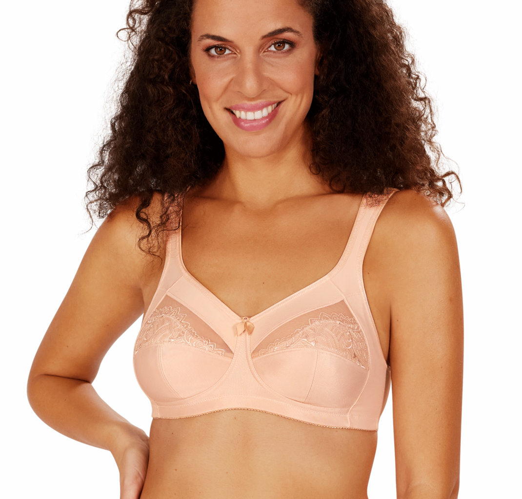 Amoena  Amoena Isadora prothese bh zonder beugel – kleur blush – stevige tweedelige cup, katoenen prothesehoesjes & elegant Paisley‑motief