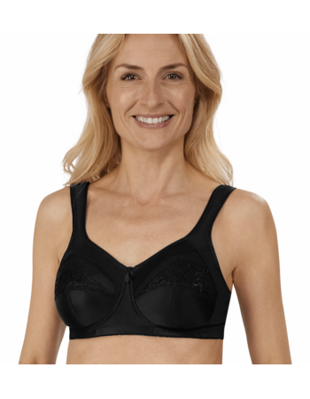 Amoena Isadora prothese bh kleur zwart zonder beugel – stevige tweedelige cup