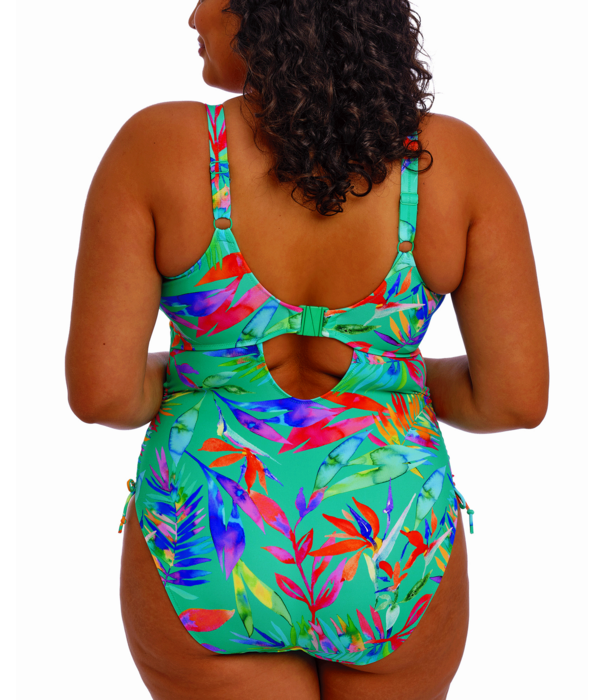 Elomi  Elomi Toyama Tides lichtgewicht badpak zonder beugel in jade met botanische print