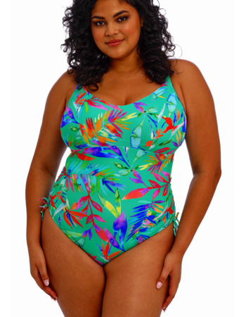 Elomi Toyama Tides badpak zonder beugel kleur jade gecombineerd met botanische print