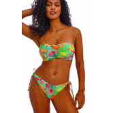 Freya Isla Magarita bandeau bikinitop met beugel kleur jade met caribische print