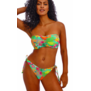 Freya Isla Magarita bandeau bikinitop met beugel kleur jade met caribische print