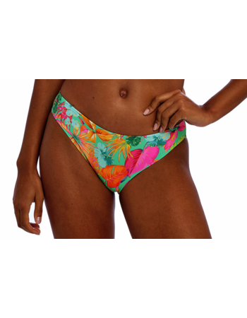 Freya Isla Magarita bikinislip kleur jade met caribische print