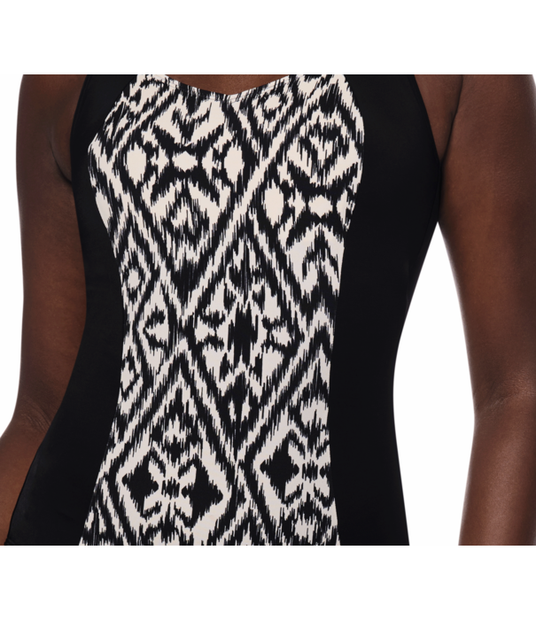 Amoena  Amoena Salta hooggesloten full body prothese badpak – Zwart/Off‑white Tribal