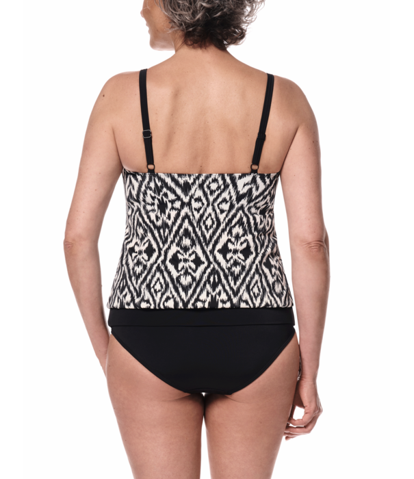 Amoena  Amoena Salta tankinitop zonder beugel – Prothese tankini top Off‑white/Zwart  Bodyfashion Born