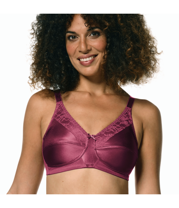 Amoena  Amoena Nancy prothese bh zonder beugel – dark rouge – met CoolMax® prothesehoesjes – zachte ondersteuning & tijdloos comfort