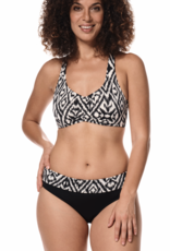 Amoena  Amoena Salta bandeau prothese bikinitop zonder beugel – Off‑white/Zwart