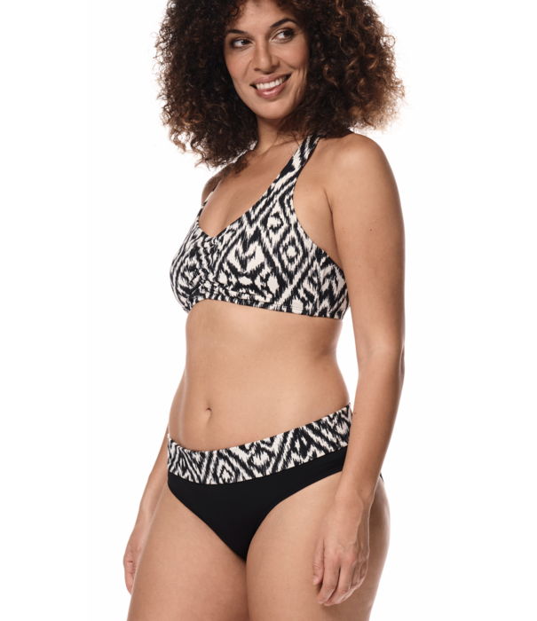 Amoena  Amoena Salta bandeau prothese bikinitop zonder beugel – Off‑white/Zwart