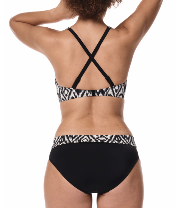 Amoena  Amoena Salta bandeau prothese bikinitop zonder beugel – Off‑white/Zwart