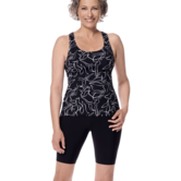 Amoena Lagos prothese tankinitop zonder beugel – Zwart/Wit