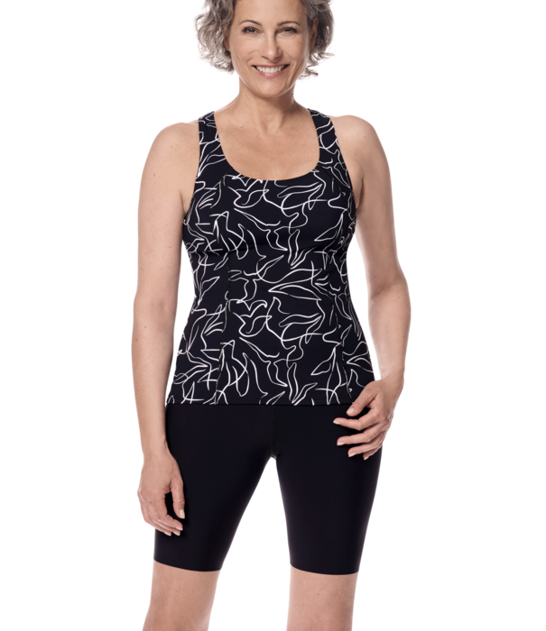 Amoena  Amoena Lagos prothese tankinitop zonder beugel – Zwart/Wit
