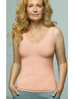 Amoena lingerie Kitty naadloze Top zonder beugel & uitneembare paddings hoog katoen gehalte kleur blush