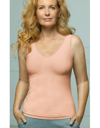 Amoena Kitty naadloze Top zonder beugel & uitneembare paddings hoog katoen gehalte kleur blush
