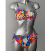 Kuala Lumpur (Prothese) bikinitop zonder beugel, bandeau model met  frisse bloemenprint