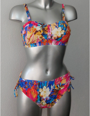 Kuala Lumpur (Prothese) bikinitop zonder beugel, bandeau model met  frisse bloemenprint