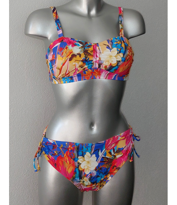 Amoena   Kuala Lumpur (Prothese) bikinitop zonder beugel, bandeau model met  frisse bloemenprint