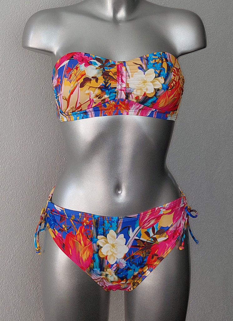 Amoena  Kuala Lumpur (Prothese) bikinitop zonder beugel, bandeau model met  frisse bloemenprint